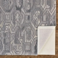 Лустерен геометриски геометриски волна акцент килим, светло темно сива, 3ft-6in 5ft-6in