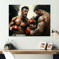 DesignArt боксери во натпревар јас платно wallидна уметност