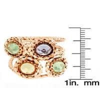 Крајбрежен накит кристален роза злато позлатен прстен од жица од не'рѓосувачки челик