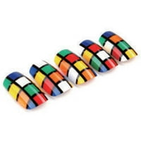 Моден стап на нокти и лажни нокти, стил на коцка Рубикс, маникир