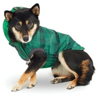 Пет кучиња од домашно палто со реверзибилна еластофит водоотпорна облека за мали средни кучиња миленичиња, зелена, 2хл