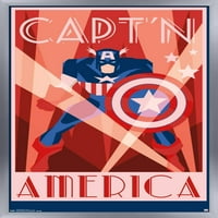 Марвел Стрипови-Капетан Америка - Арт Деко Ѕид Постер, 14.725 22.375