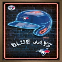 Торонто Блу ​​aysејс - Постер за неонски шлем, 14.725 22.375 Рамка