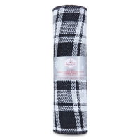 Време на одмор црно -бело карирано жичен раб декоративна ткаенина ролна, 12 '