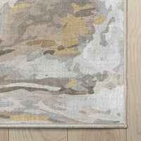 Добро ткаени апстрактни дини модерни ретро мермерни рамни ткаенини беж злато 7'7 9'10 Област килим