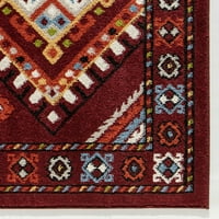 Килими Америка Бредфорд KH50C Рустикален племенски марокански црвен простор килим, 5'x7 '