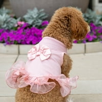 Кристијан Сириано, облека за кучиња, избришано лак куче или фустан со мачки, розова, с