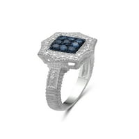 JewelersClub Carat T.W. Сет на сино -бел дијамант Стерлинг сребрен накит
