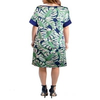 Удобна облека за женски колено должина на коленото, манжер фустан за печатење маица