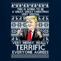 Диви Боби, Голема Страшно Среќен Божиќ Смешни Доналд Трамп Политички Унизе Екипажот Графички Дуксер, Морнарица, Мали