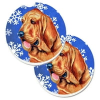 Каролини Богатства LH9286CARC Bloodhound Зимски Снегулки Одмор Сет На Држач За Чаши Автомобил Подлоги, Големи, разнобојни