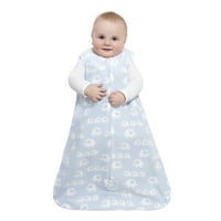 Halo® Sleepsack® Носено ќебе, микро-флице, сини слонови, момчиња за новороденчиња, мали, 0- месеци