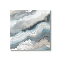 СТУПЕЛ ИНДУСТРИИ Апстрактна сина бела агатна карпа илустрација слики галерија завиткано од платно печатење wallидна уметност,