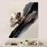 Designart Purple Peony Hyperrealistic Flowers IV Canvas Wallидна уметност