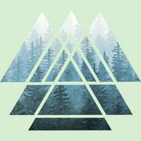 Свети Геометриски Триаголници-Магливи Шумски Девојки Нане Зелена Графичка Маичка-Дизајн ОД Луѓе ХС
