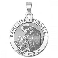 Верски Медал Света Ита Денивел Големина На Никел-Цврсто 14к Бело Злато