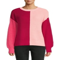 Срце и здроби женски разделен џемпер во боја