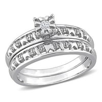 Miabellaен женски дијамантски акцент Стерлинг сребрен невестински прстен