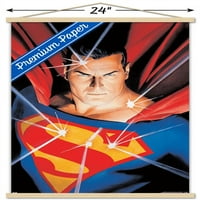 Стрипови-Супермен-Портрет Ѕид Постер Со Дрвена Магнетна Рамка, 22.375 34