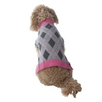 Живописен животен џемпер од кучиња розово аргиле-мал