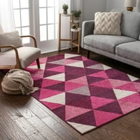 Добро ткаена мистика Алвин со модерна геометриска виолетова 3'11 5'3 Област килим