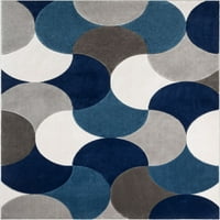 Добро ткаени добри вибрации Хелена модерно геометриско сино 5'3 7'3 килим во областа