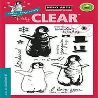 Херој Уметност Јасни Поштенски Марки 4X6 -Слоевит Слоевит Бебе Пингвин