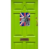 Каролини Богатства Lh9599ds Црна Голем Данец со англиски Унија Џек Британски Знаме Ѕид Или Врата Виси Отпечатоци
